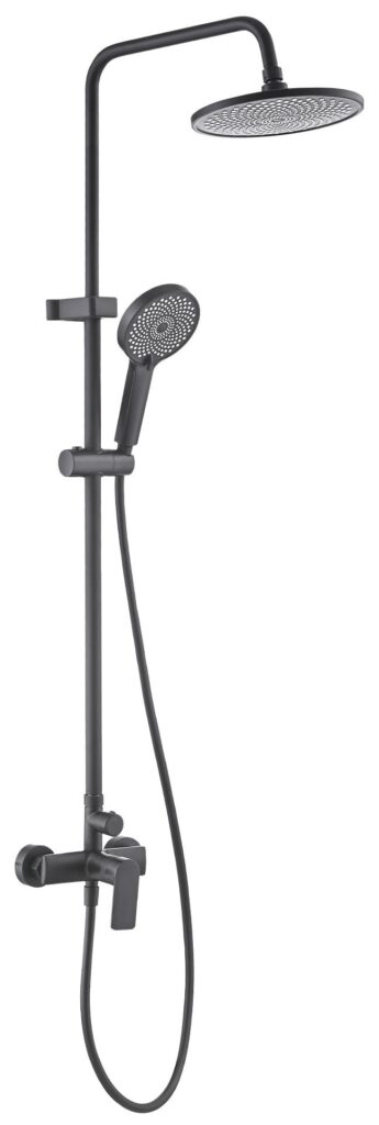 Columna de ducha Artic Coral negra con acabado negro mate